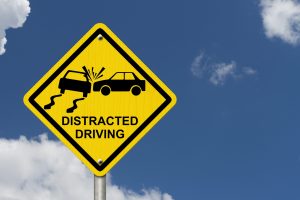 A distracted driving sign in Columbia